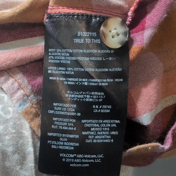 Volcom Checkered Midi Dress with Button Detail - Picture 8 of 8